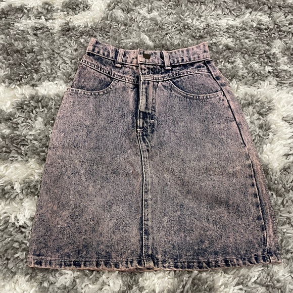 Dresses & Skirts - Vintage VTG Pink Blue Acid Wash Denim Jean Skirt 00